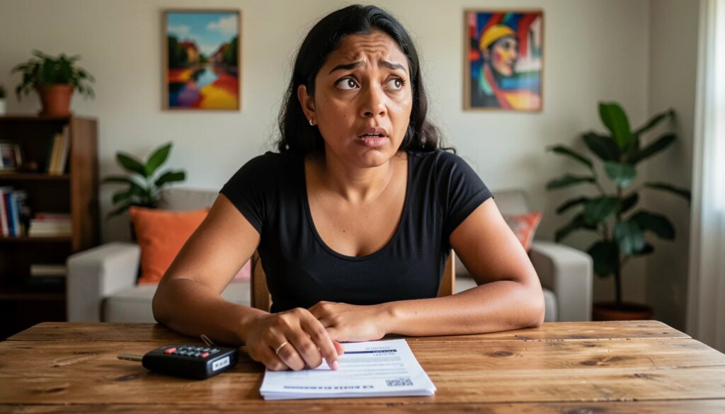 Empréstimo pessoal ou empréstimo com garantia: quais são as diferenças? Mulher comparando empréstimo pessoal e com garantia, expressão de dúvida